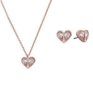 KATE SPADE • Rose Gold Rock Solid Necklace Earrings Set